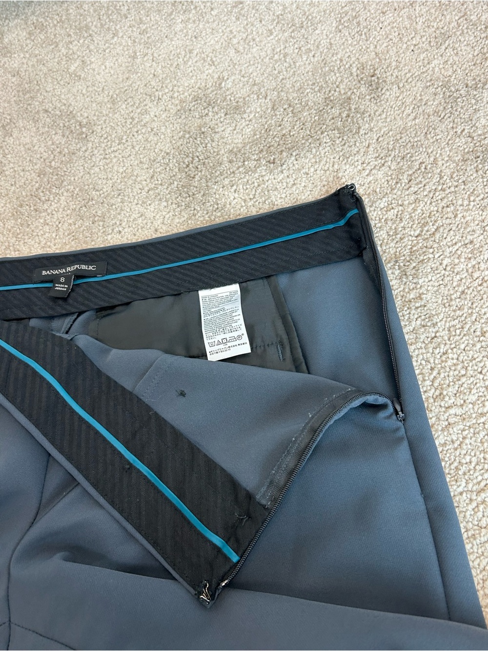 Banana Republic slate blue military pants button detail Sz 8 - Picture 8 of 11